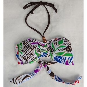 ❤️ Split Tropical Halter Top Bikini Size Small